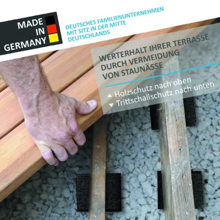 90 mm × 60 mm – 3/6/8/10/20 mm Gummigranulat Terrassenpads Unterlage für WPC & Holzterrassen